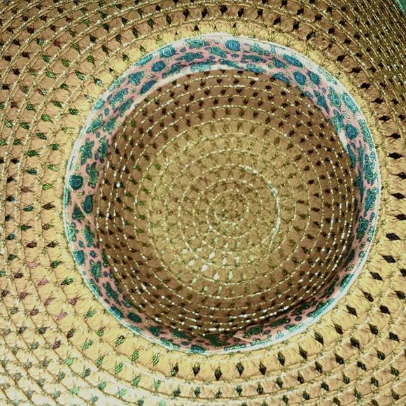 GROOVY GLAM Autumn Floral Church Wide Brim Straw Hat main image 5